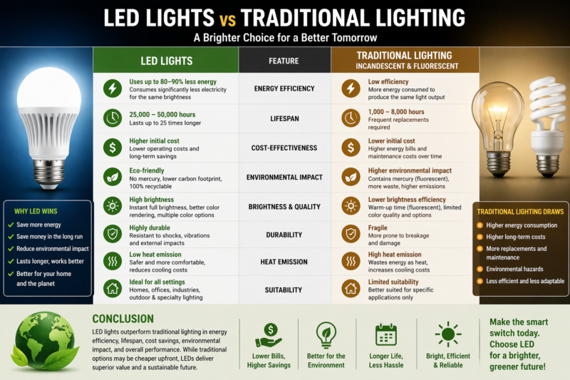 LED Lights vs Traditional Lighting