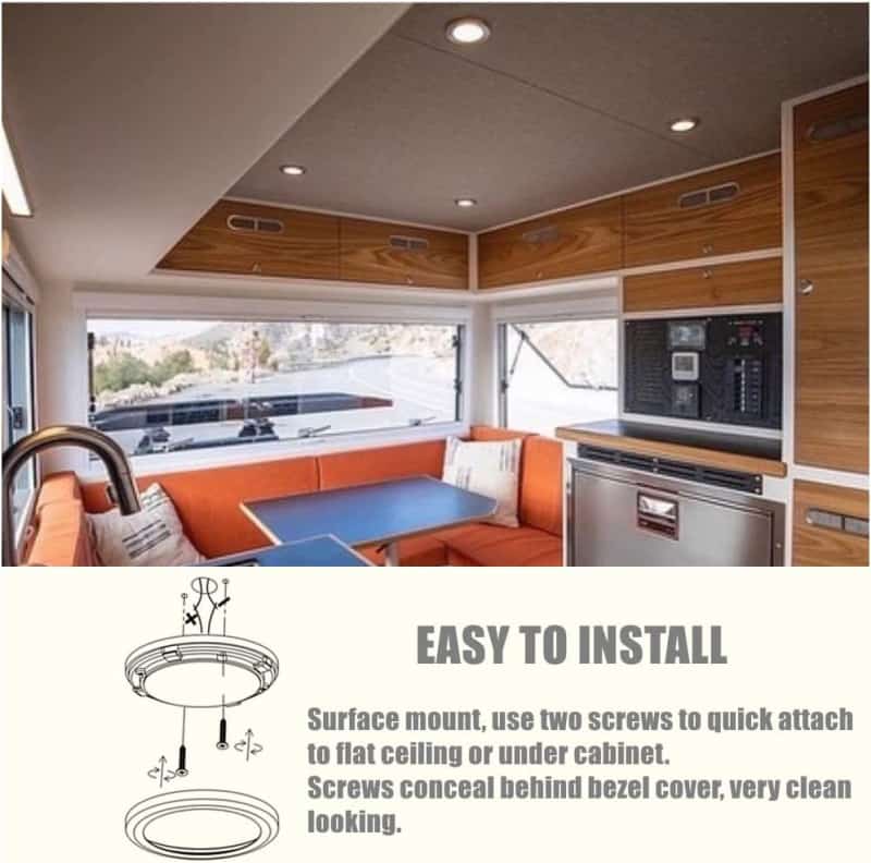 acegoo RV Boat LED Ceiling Light 4 Pack Surface Mount 12 Volt Puck Lights Review